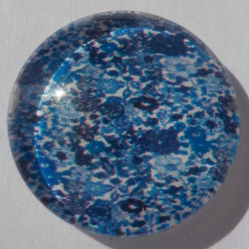 Cabochon liberty/18 mm/confection bijoux/verre/bleu