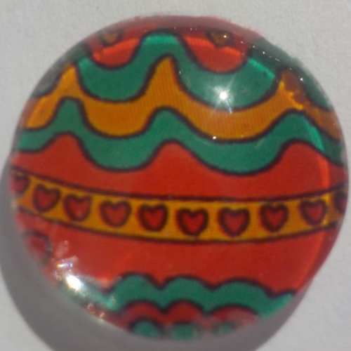 Cabochon oeuf de pâques/18 mm/confection bijoux/verre/vert/orange/rouge/