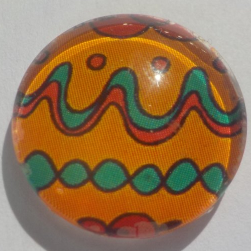 Cabochon oeuf de pâques/18 mm/confection bijoux/verre/orange/rouge