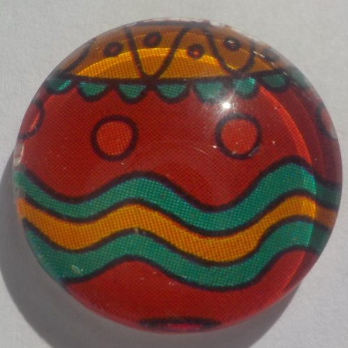 Cabochon oeuf de pâques/18 mm/confection bijoux/verre/orange/rouge