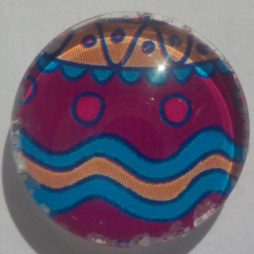 Cabochon oeuf de pâques/18 mm/confection bijoux/verre/bleu/rose
