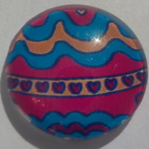 Cabochon oeuf de pâques/18 mm/confection bijoux/verre/bleu/rose