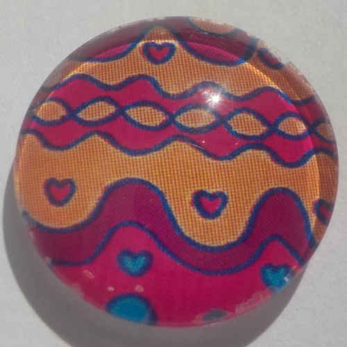 Cabochon oeuf de pâques/18 mm/confection bijoux/verre/bleu/rose