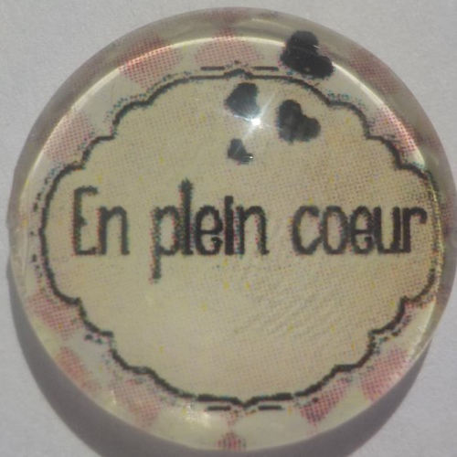 Cabochon ange/18 mm/confection bijoux/verre/beige/noir/rose clair