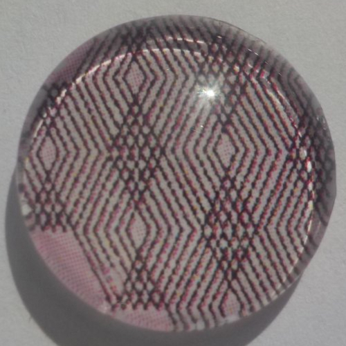 Cabochon rose/16 mm/confection bijoux/verre/fuschia