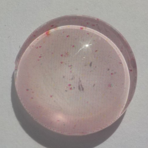 Cabochon rose/16 mm/confection bijoux/verre/fuschia