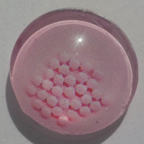 Cabochon rose/16 mm/confection bijoux/verre/fuschia
