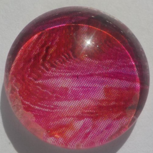 Cabochon rose/16 mm/confection bijoux/verre/fuschia