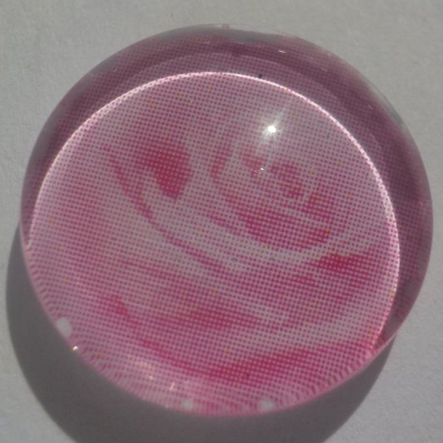 Cabochon rose/16 mm/confection bijoux/verre/