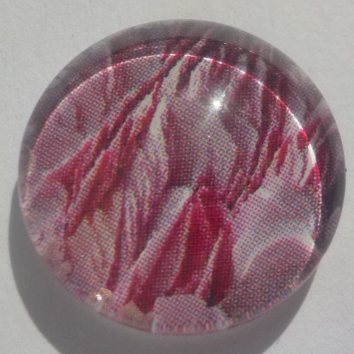 Cabochon rose/16 mm/confection bijoux/verre/
