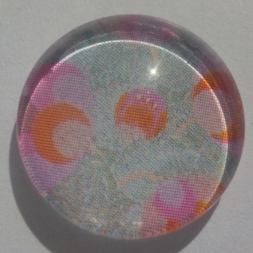 Cabochon rose/corail/16 mm/confection bijoux/verre/