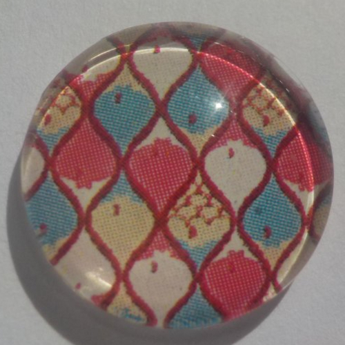 Cabochon rose/corail/bleu/16 mm/confection bijoux/verre/mercerie bijoux/