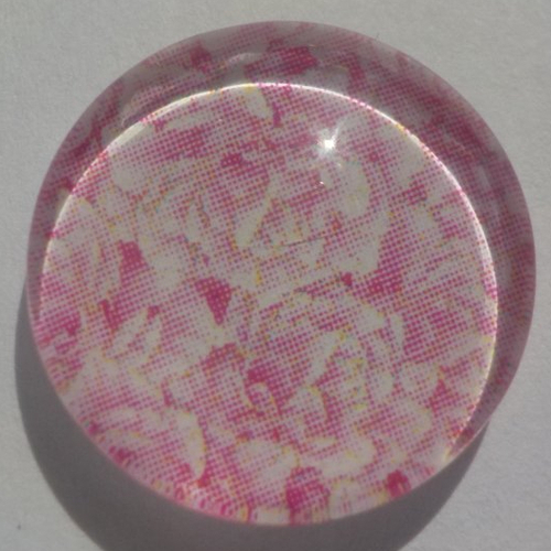 Cabochon rose clair/16 mm/confection bijoux/verre/