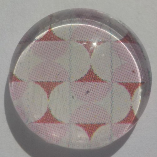 Cabochon rose clair/16 mm/confection bijoux/verre/gris/blanc