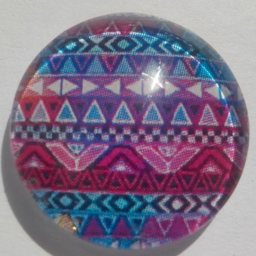 Cabochon géométrique multicolore/18 mm/confection bijoux/verre/