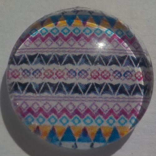 Cabochon géométrique/18 mm/confection bijoux/verre/multicolore