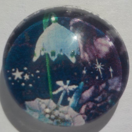 Cabochon muguet/fleurs/18 mm/confection bijoux/verre/vert/blanc/rouge