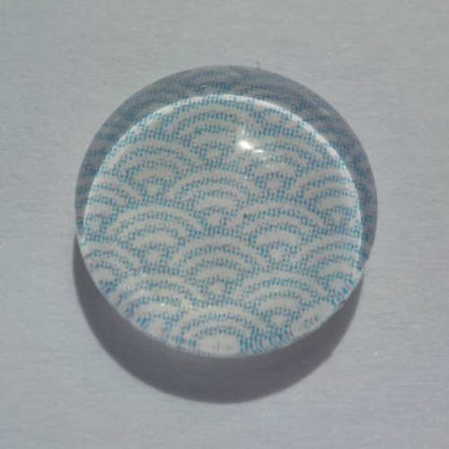 Cabochon de verre, fleurs, 12 mm, bleu, blanc,
