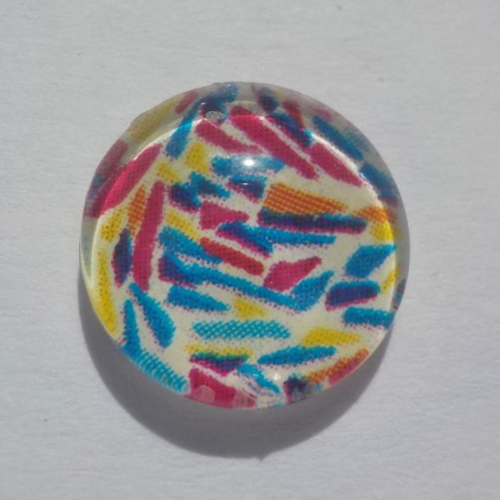 Cabochon multicolore/fleurs/12 mm/confection bijoux/verre/