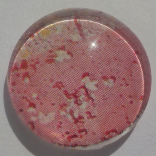 Cabochon rose clair/16 mm/confection bijoux/verre/bleu