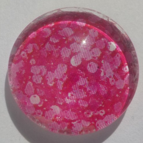 Cabochon rose/16 mm/confection bijoux/verre/