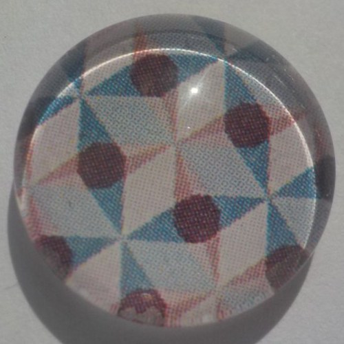 Cabochon géométrique marron, bleu/16 mm/confection bijoux/verre/orange/