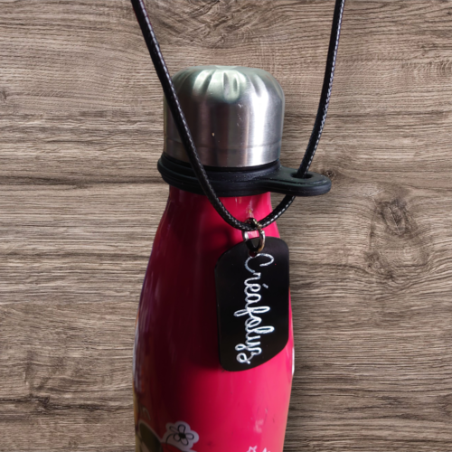 Porte gourde personnalisable bouteille isotherme en cuir cadeau noël saint valentin anniversaire pour le plaisir randonnées