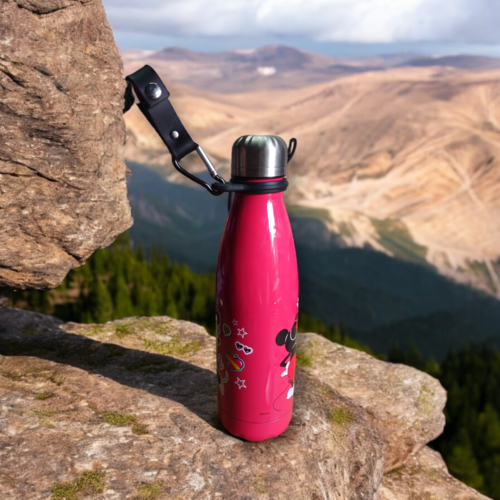 Porte gourde bouteille isotherme en cuir de veau idéal cadeau fête des pères noël saint valentin anniversaire pour le plaisir randonnée