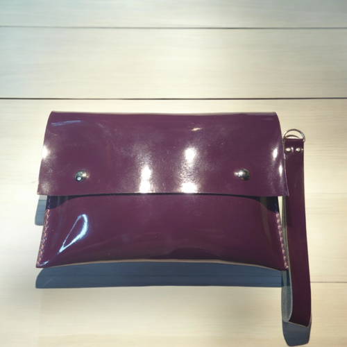 Sac à main indispensable, minaudière pochette rangement trousse en cuir de veau véritable