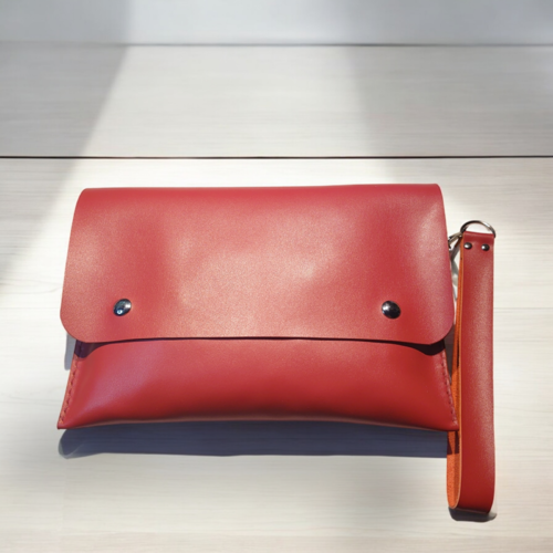 Sac à main indispensable, minaudière pochette rangement trousse en cuir de veau véritable