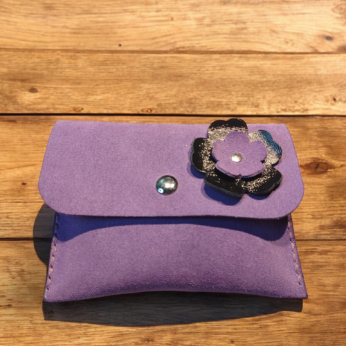 Pochette rangement trousse en cuir de veau véritable monnaie ou carte bleu cadeau anniversaire noël st valentin mariage noce 2 ans