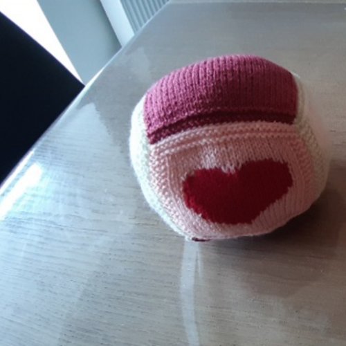 Cube premier coeur tricot fait main