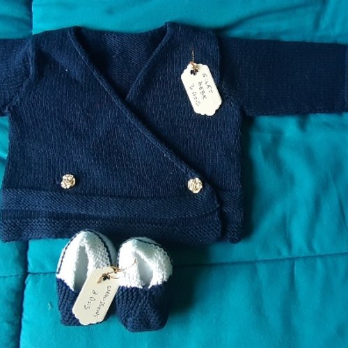 Gilet tricot bebe fille 3 mois tricot fait main