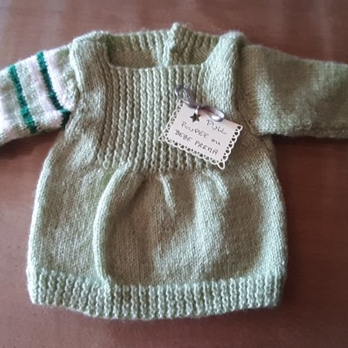 Pull bebe prématuré tricot fait main
