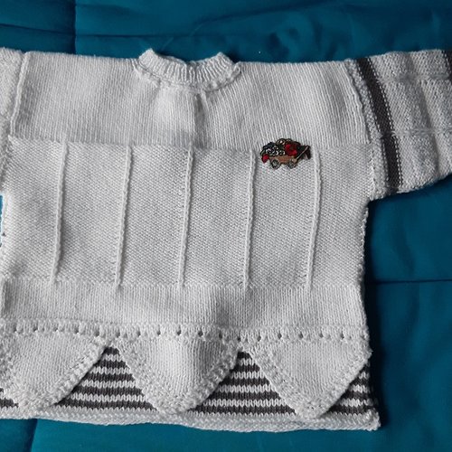 Pull 6 mois tricot fait main