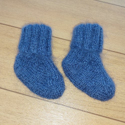 Chaussettes bebe 1 a 3 mois tricot fait main - Un grand marché