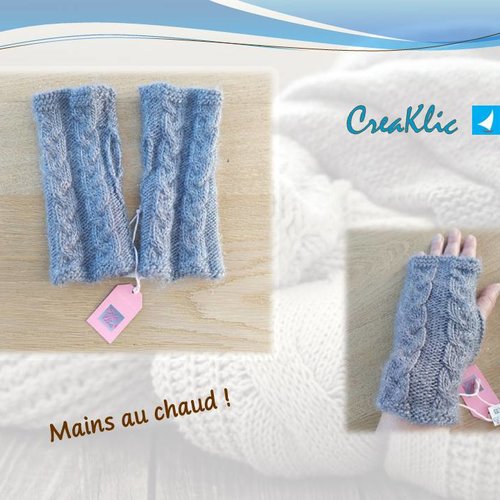 Mitaines femme gris elephant