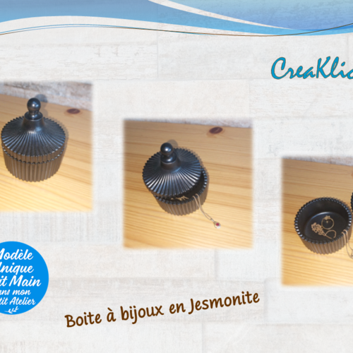 Boite à bijoux noire en jesmonite