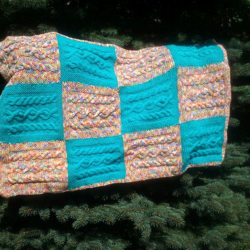 Couverture Bebe Tricotee A La Mains Multicolore Chaude Et Douce Un Grand Marche