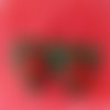 Coeur vert et rouge, tissu cadeau de noël