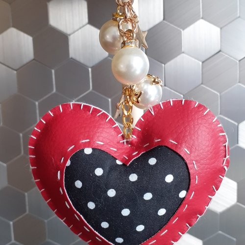 Porte clés / bijoux de sac- modèles pois classique et doré