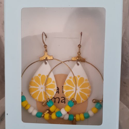 Boucles d'oreilles créoles jaunes