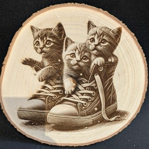 Gravure de 3 chatons