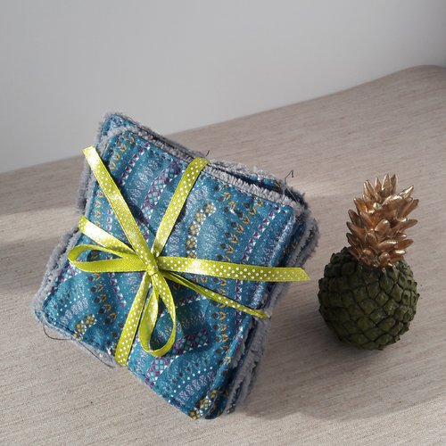 Lot de 8 lingettes démaquillantes   éponge bambou