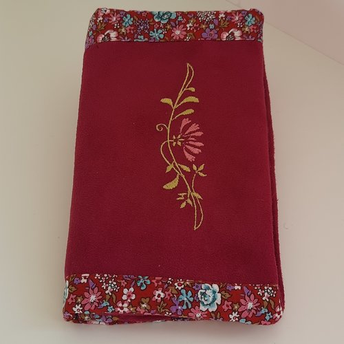 Porte feuille fuchsia, compagnon en suédine  / chéquier  / monnaie  et porte carte