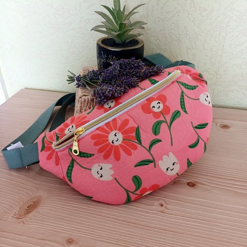 Sac banane en coton imprime pour femme