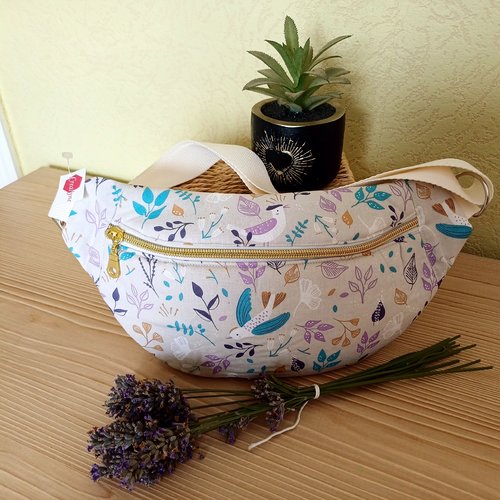 Sac banane en coton imprime pour femme