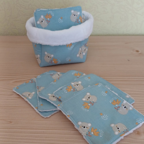 Panier de lingettes démaquillantes ou débarboulliette pour bébé
