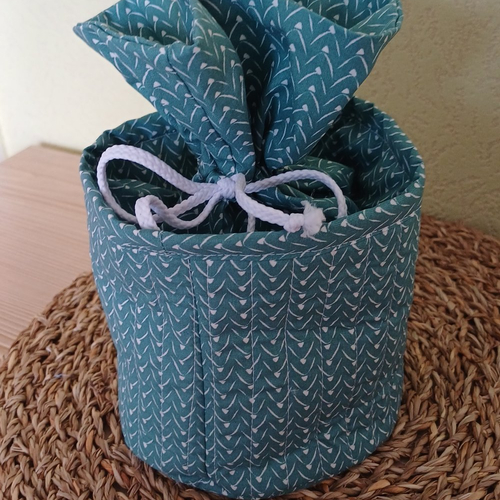 Panier   trousse pochon rond, personnalisable en coton okeo