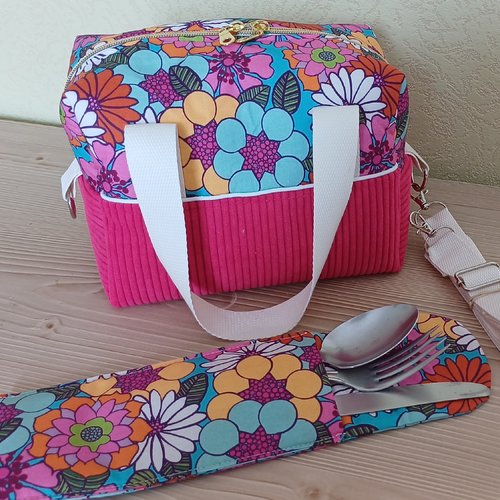 Lunch bag isotherme en tissu enduit